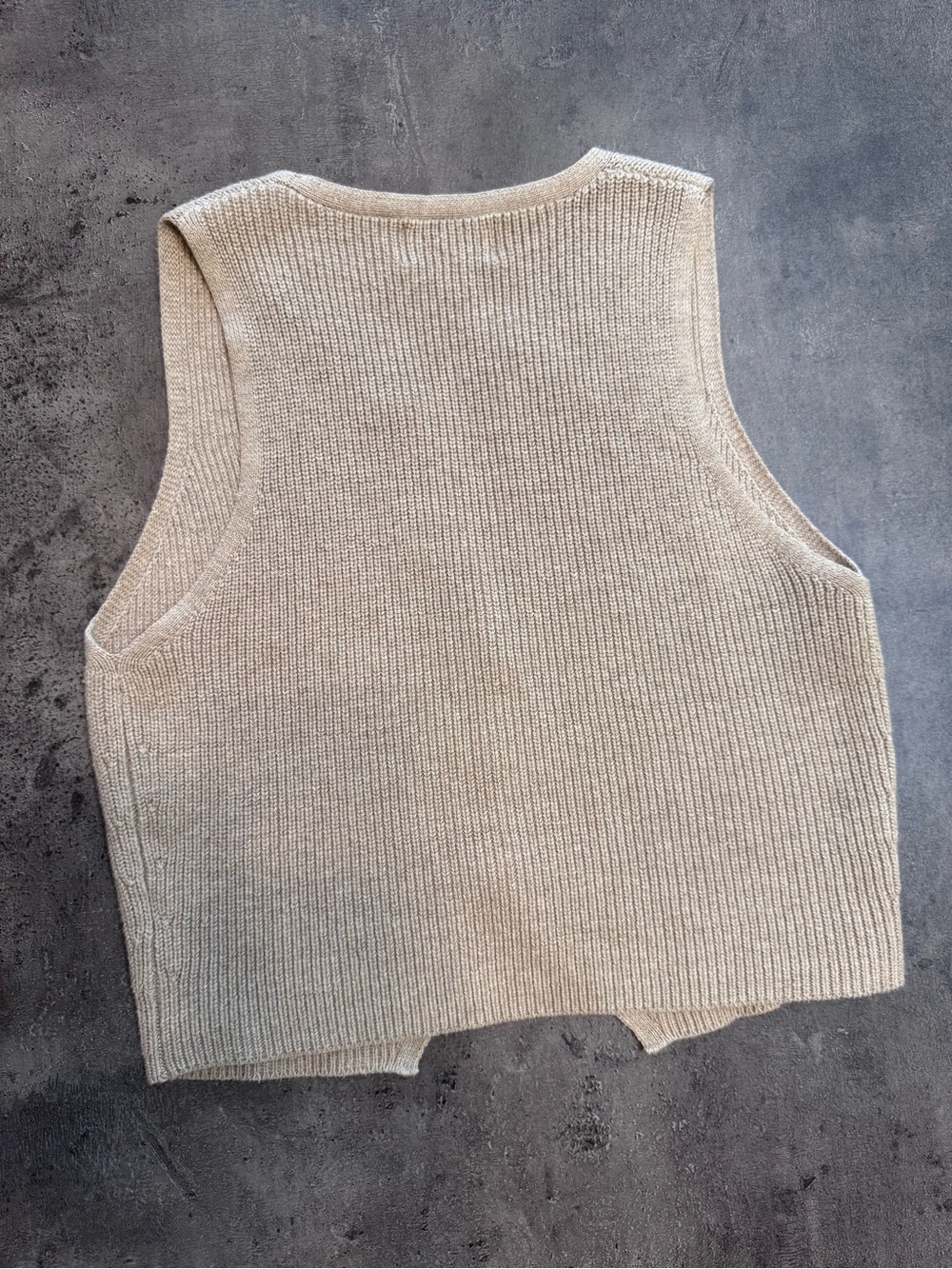Universal Thread Beige Knit Button-Front Sweater Vest - Picture 2 of 3